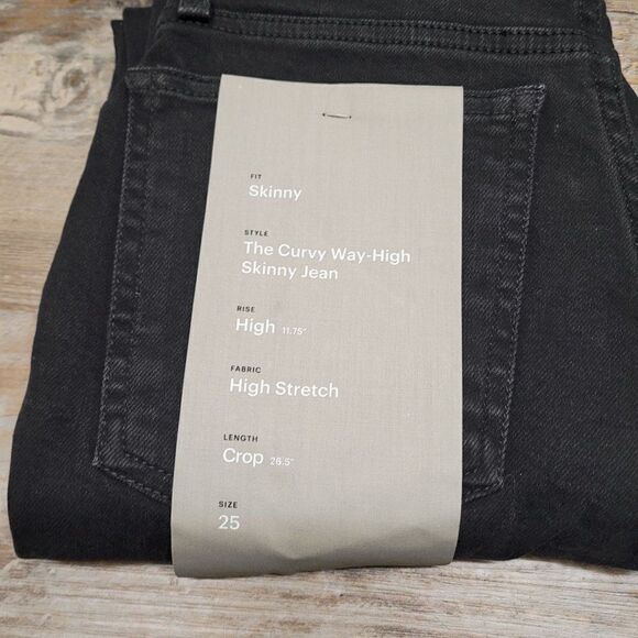 NWT‎ Everlane Women's 25 Crop The Curvy Way-High Skinny Stretch Jean Ash Black - Picture 8 of 14